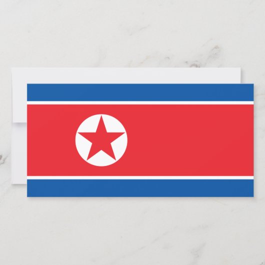 Flagge Nordkoreas (DVRK) Karte (Vorderseite)