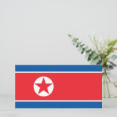 Flagge Nordkoreas (DVRK) Karte (Stehend Vorderseite)