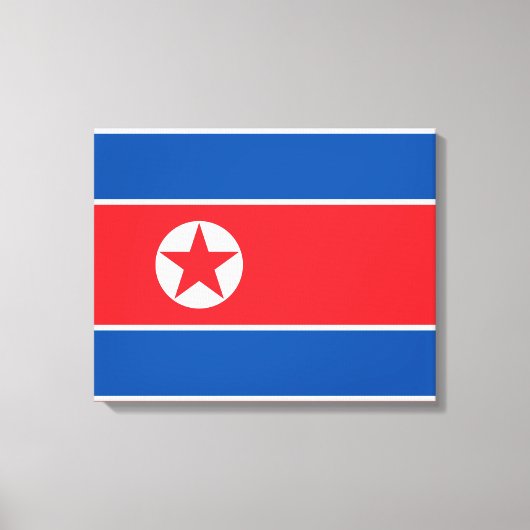 Flagge Nordkoreas (DVRK) Leinwanddruck (Vorderseite)