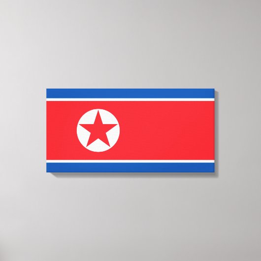 Flagge Nordkoreas (DVRK) Leinwanddruck (Vorderseite)