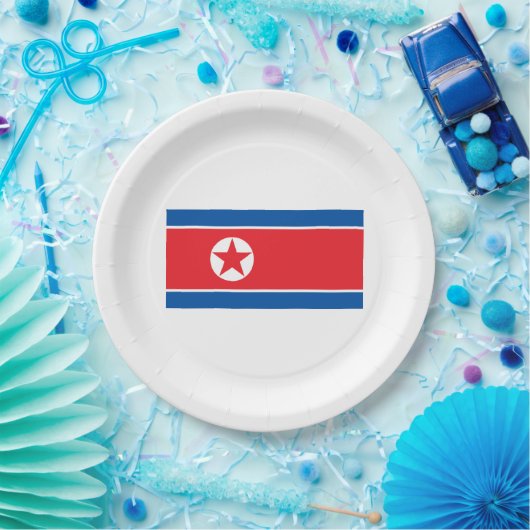 Flagge Nordkoreas (DVRK) Pappteller (Party)