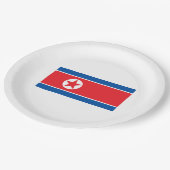 Flagge Nordkoreas (DVRK) Pappteller (Schrägansicht)