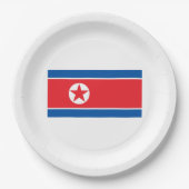 Flagge Nordkoreas (DVRK) Pappteller (Vorderseite)