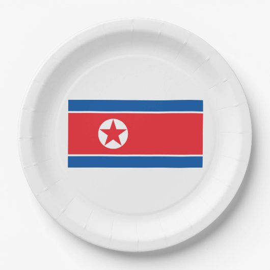 Flagge Nordkoreas (DVRK) Pappteller (Vorderseite)