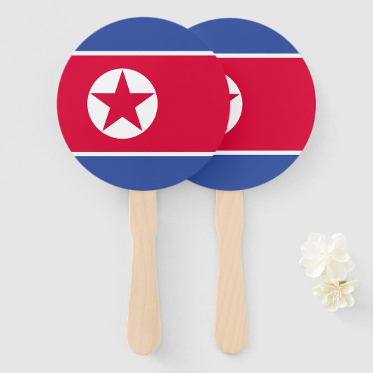 Flagge Nordkoreas Fächer (Vorne und Hinten)