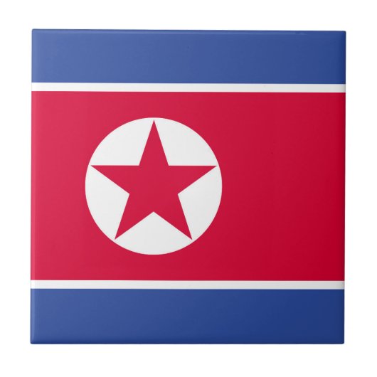 Flagge Nordkoreas Fliese (Vorderseite)