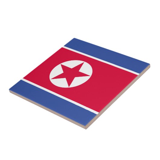 Flagge Nordkoreas Fliese (Seite)