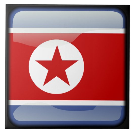 Flagge Nordkoreas Fliese (Vorderseite)