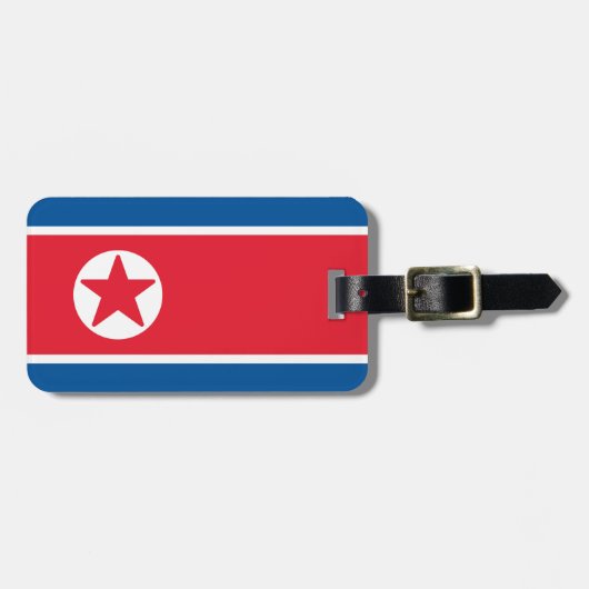 Flagge Nordkoreas Gepäckanhänger (Vorderseite horizontal)