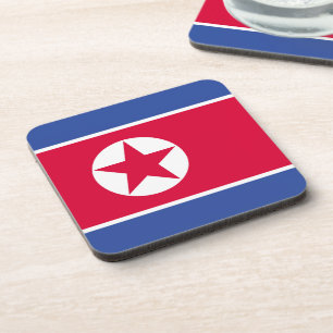 Flagge Nordkoreas Getränkeuntersetzer