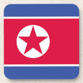 Flagge Nordkoreas Getränkeuntersetzer (Vorderseite)