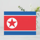 Flagge Nordkoreas Karte (Stehend Vorderseite)
