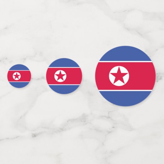 Flagge Nordkoreas Konfetti (Rückseiten)