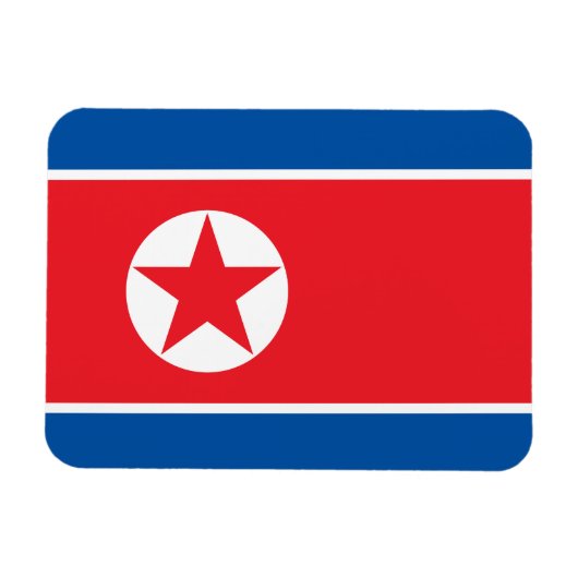 Flagge Nordkoreas Magnet (Horizontal)