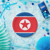 Flagge Nordkoreas Pappteller (Party)