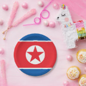 Flagge Nordkoreas Pappteller (Party)