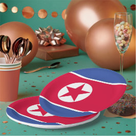 Flagge Nordkoreas Pappteller