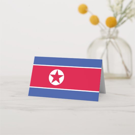 Flagge Nordkoreas Platzkarte (Vorderseite)