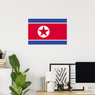 Flagge Nordkoreas Poster