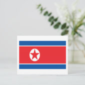Flagge Nordkoreas Postkarte (Stehend Vorderseite)