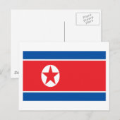 Flagge Nordkoreas Postkarte (Vorne/Hinten)
