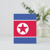 Flagge Nordkoreas Postkarte (Stehend Vorderseite)