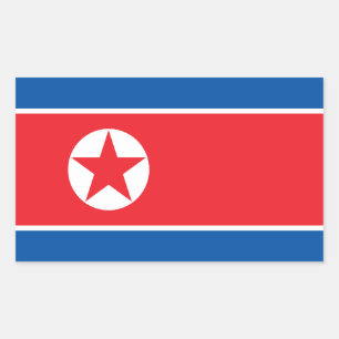 Flagge Nordkoreas Rechteckiger Aufkleber