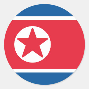 Flagge Nordkoreas Runder Aufkleber