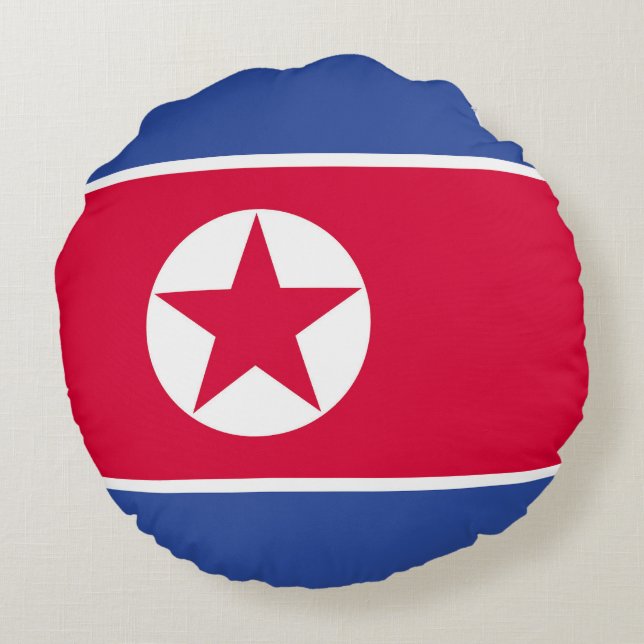 Flagge Nordkoreas Rundes Kissen (Rückseite)