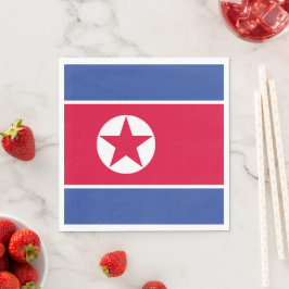 Flagge Nordkoreas Serviette