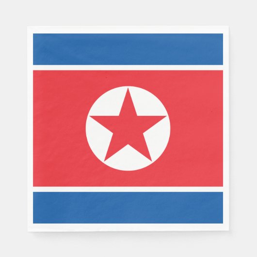 Flagge Nordkoreas Serviette (Vorderseite)