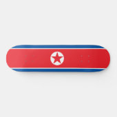 Flagge Nordkoreas Skateboard (Horizontal)