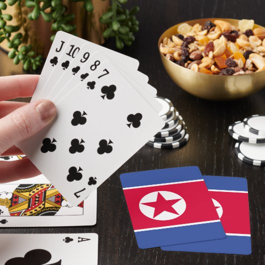 Flagge Nordkoreas Spielkarten (In Situ)