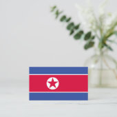Flagge Nordkoreas Visitenkarte (Stehend Vorderseite)
