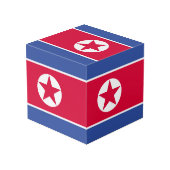 Flagge Nordkoreas Würfel (Rückseite Schrägansicht)