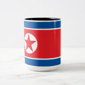 Flagge Nordkoreas Zweifarbige Tasse (Mittel)