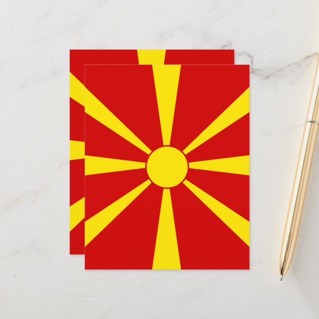 Flagge Nordmakedonien (Vorderseite/Rückseite Beispiel)