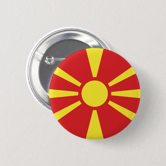 Flagge Nordmakedonien Button (Vorne & Hinten)