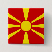 Flagge Nordmakedonien Button (Vorderseite)