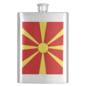 Flagge Nordmakedonien Flachmann (Vorderseite)