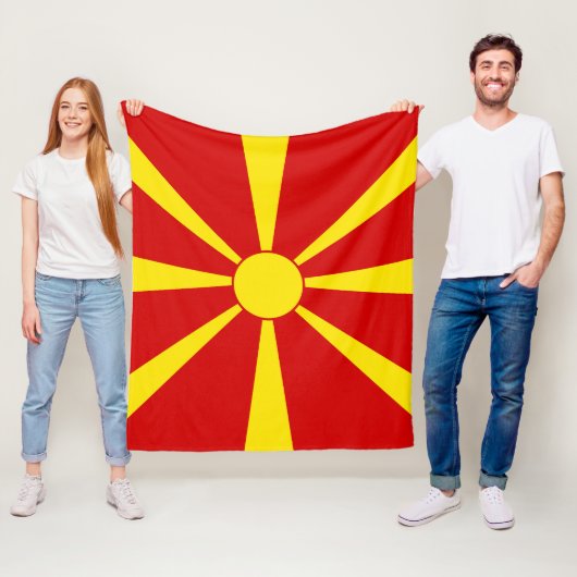 Flagge Nordmakedonien Fleecedecke (Beispiel)