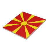 Flagge Nordmakedonien Fliese (Seite)