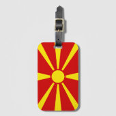 Flagge Nordmakedonien Gepäckanhänger (Vorderseite Vertikal)