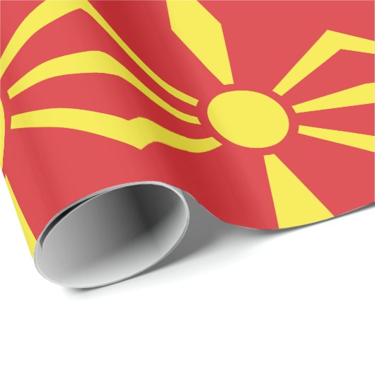 Flagge Nordmakedonien Geschenkpapier (Rolleneckpunkt)