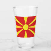Flagge Nordmakedonien Glas (Vorderseite)