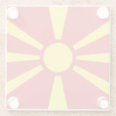 Flagge Nordmakedonien Glasuntersetzer (Rückseite)