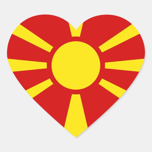 Flagge Nordmakedonien Herz-Aufkleber (Vorderseite)
