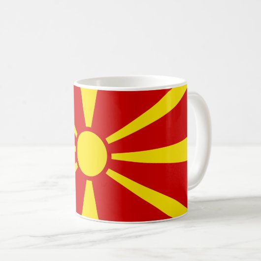 Flagge Nordmakedonien Kaffeetasse (VorderseiteRechts)