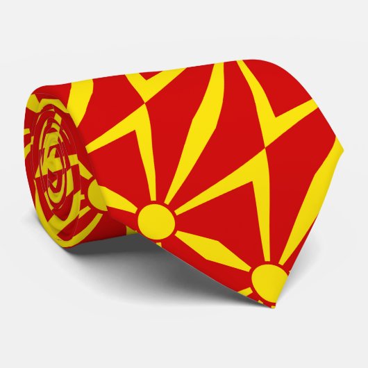 Flagge Nordmakedonien Krawatte (Gerollt)