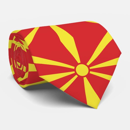 Flagge Nordmakedonien Krawatte (Gerollt)